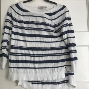 Blue and white sweater